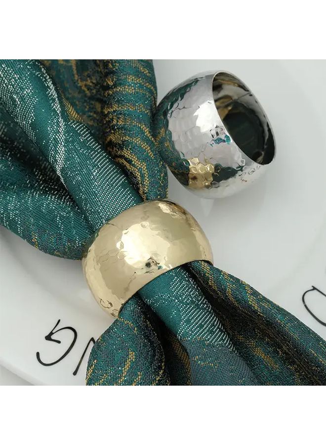 حلقة مناديل ذهبية معدنية على شكل قرص العسل، حامل مناديل زخرفي على شكل طبل لتزيين طاولات الفنادق - Image 1